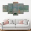 5 panels impression sunrise claude monet canvas art