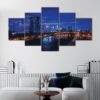 5 panels new york bridge at night canvas art