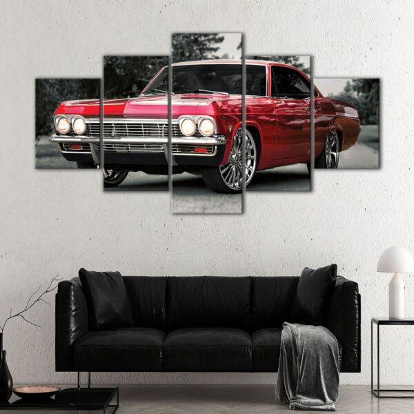 tableau chevy impala rouge 5 pièces