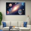 Amazing Planets & stars floating frame canvas