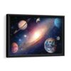 Amazing Planets & stars framed canvas black frame