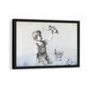 Banksy Nurse framed canvas black frame