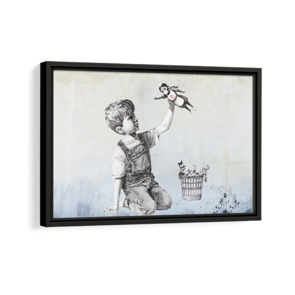 Banksy Nurse framed canvas black frame