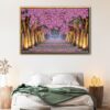 Cherry Blossoms road floating frame canvas