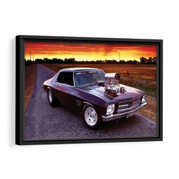 Dodge Charger framed canvas black frame