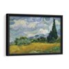 Wheat Field with Cypresses van gogh framed canvas black frame