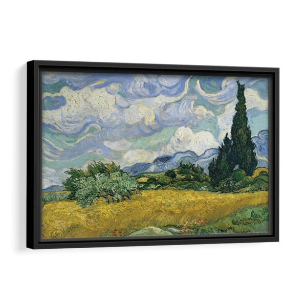 Wheat Field with Cypresses van gogh framed canvas black frame