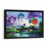 air balloons painting framed canvas black frame