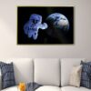 astraunot in space floating frame canvas