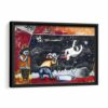 astronaut graffit framed canvas black frame