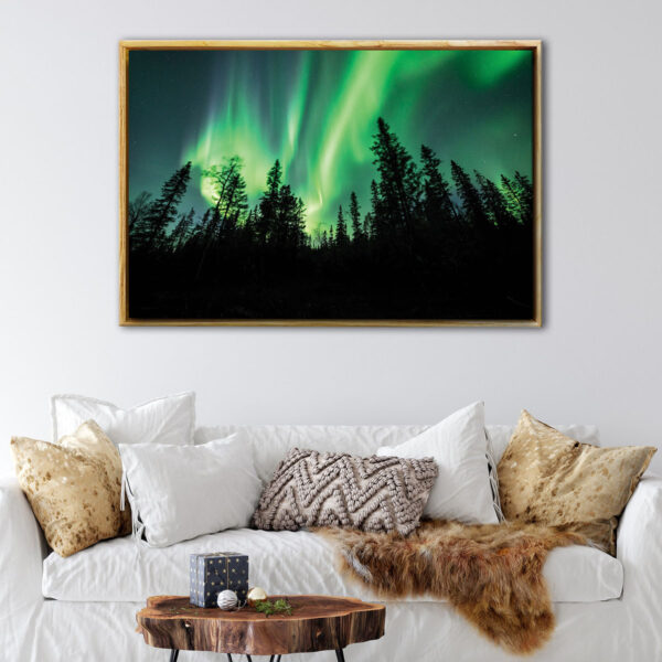 aurora borealis floating frame canvas