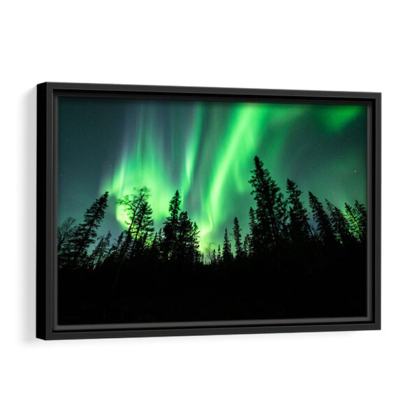 aurora borealis framed canvas black frame