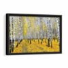 autumn birch trees framed canvas black frame