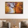 autumn forest floating frame canvas