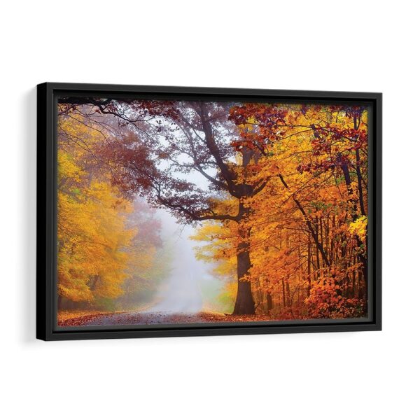 autumn forest framed canvas black frame