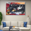 banksy astronaut graffit floating frame canvas