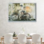 banksy bicycle graffiti floating frame canvas