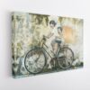 banksy bicycle graffiti stretched canvas