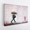 tableau sur toile imprimée la pluie colorée de banksy