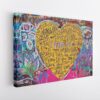 banksy graffiti heart stretched canvas