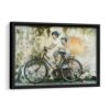 bicycle graffiti framed canvas black frame