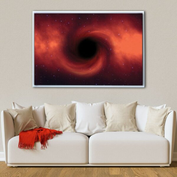 black hole floating frame canvas