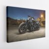 black motorcycle stretched canvas