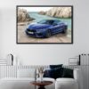  tableau bmw m8 bleue avec cadre flottant