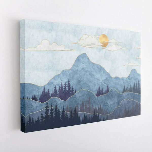 tableau sur toile imprimée blue boho mountain