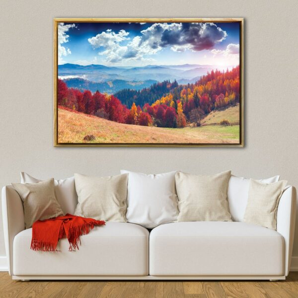 blue ridge mountains autumn floating frame canvas