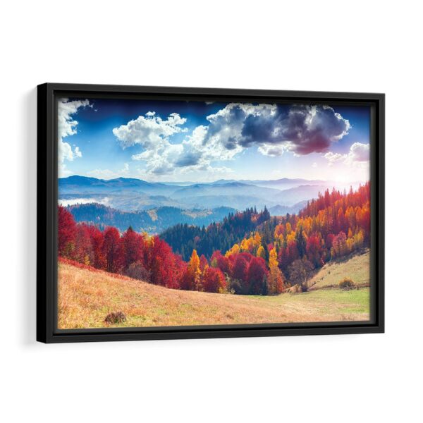 blue ridge mountains autumn framed canvas black frame