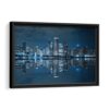 tableau skyline de chicago la nuit avec cadre noir