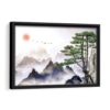 chinese mountain fog framed canvas black frame