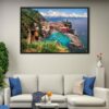 cinque terre italy floating frame canvas