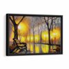 city tree painting framed canvas black frame