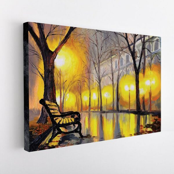 city tree painting stretched canvas