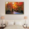 colorful forest floating frame canvas