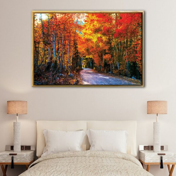 colorful forest floating frame canvas