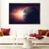 earth from space floating frame canvas