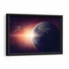 earth from space framed canvas black frame