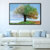 four seasons tree floating frame canvas