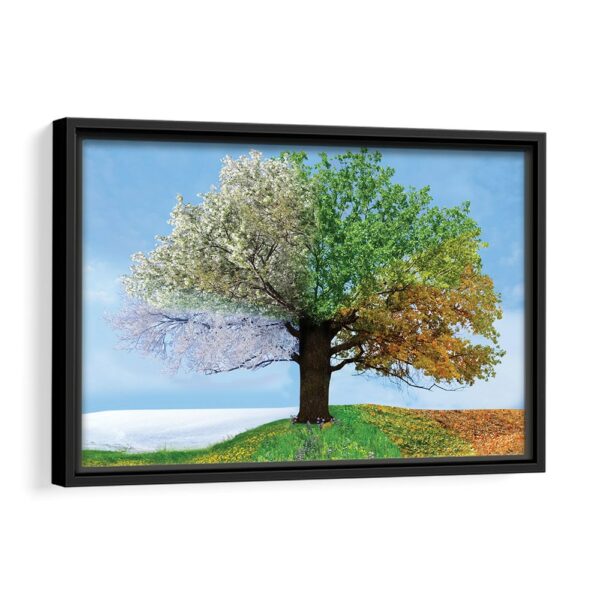 four seasons tree framed canvas black frame