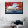 fuji mountain japan floating frame canvas