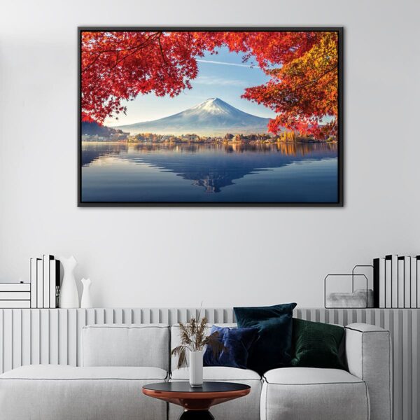 fuji mountain japan floating frame canvas