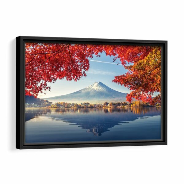 fuji mountain japan framed canvas black frame