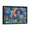 graffiti hearts framed canvas black frame