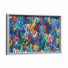 graffiti hearts framed canvas white frame