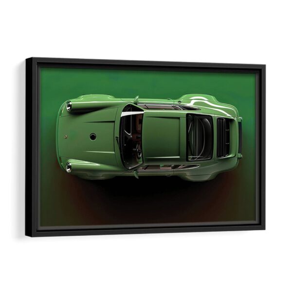 green porshe 911 framed canvas black frame