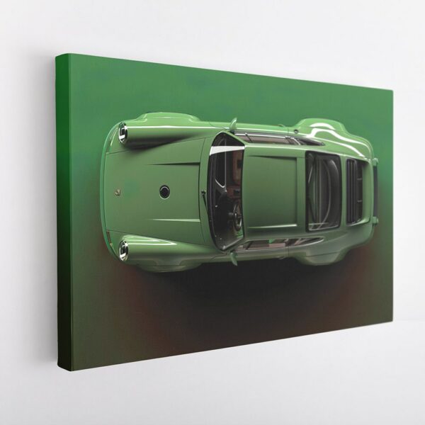 green porshe 911 stretched canvas