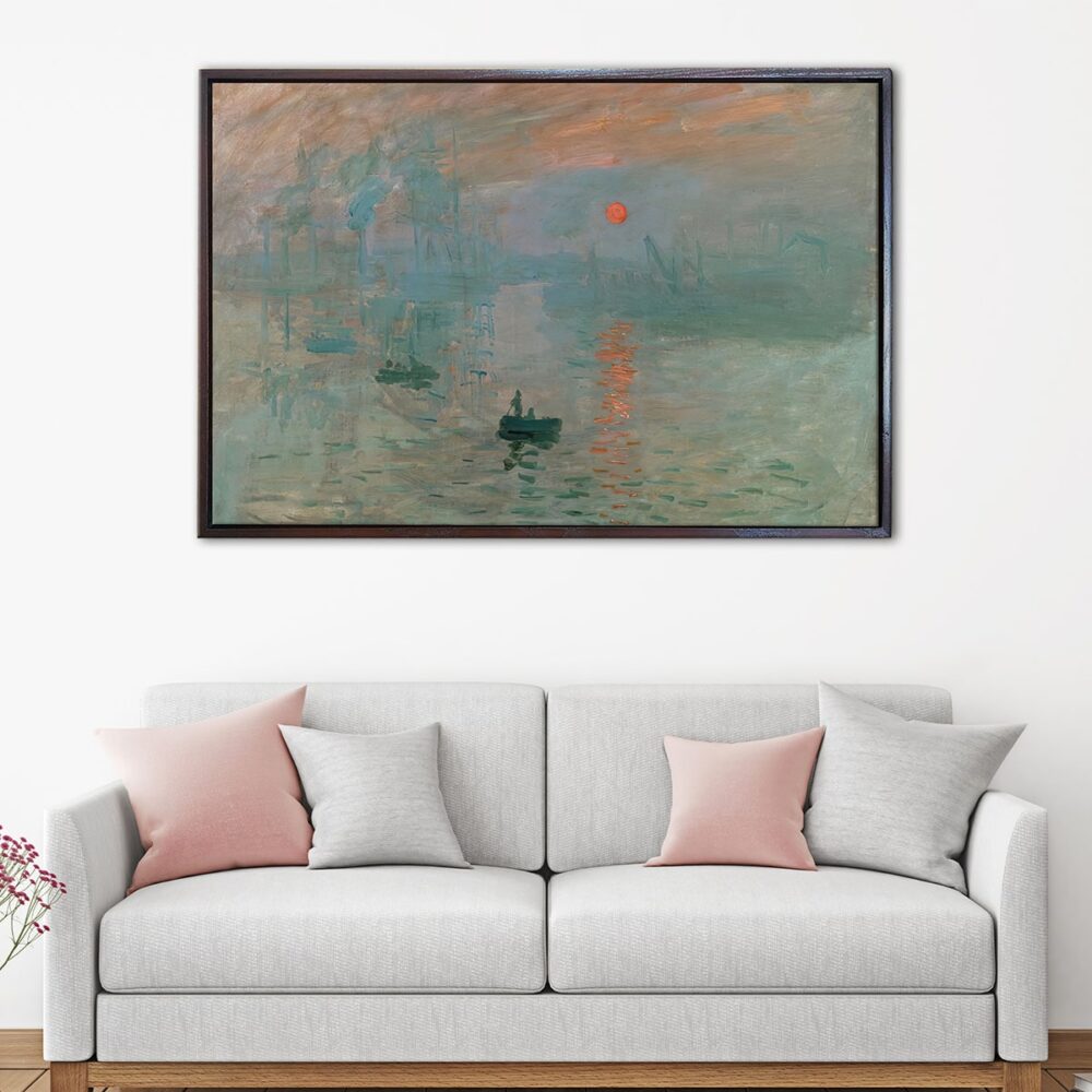 impression sunrise claude monet floating frame canvas